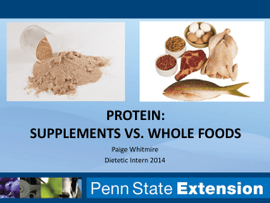Protein: Supplements vs. whole foods - Paige Whitmire's E