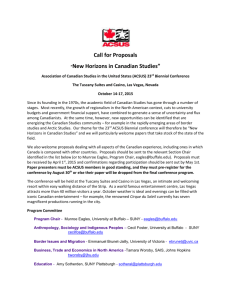 New Horizons in Canadian Studies - The Association for Canadian