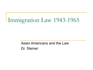 Immigration Law from 1943 to 1965