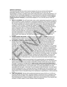 SERVICE CONTRACT This document sets forth the entire