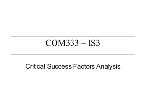 Tools for the information strategy planner: critical success factors