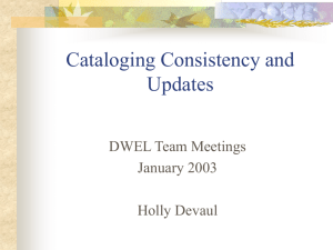 Cataloging Consistency and Updates