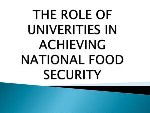 food security - University of Ilorin