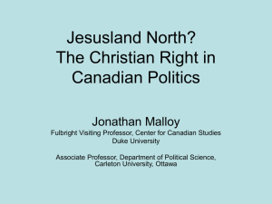 Jesusland North? The Christian Right in Canadian Politics