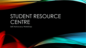 Student Resource Centre Self Advocacy