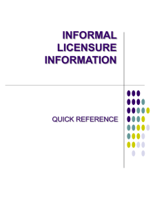 informal licensure information - New Mexico State Department of