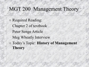 MGT 200 Management Theory