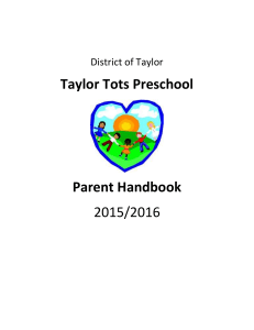 Parent Handbook - District of Taylor