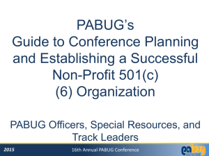 2015_PABUG Guide to Conference Planning and Non