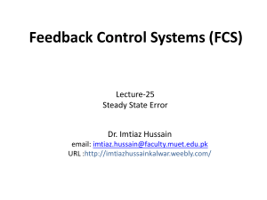 Steady State Errors - Dr. Imtiaz Hussain