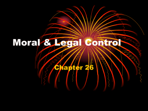 Chapter 26 Moral & Legal Control