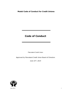 Code of Conduct - Pierceland Credit Union