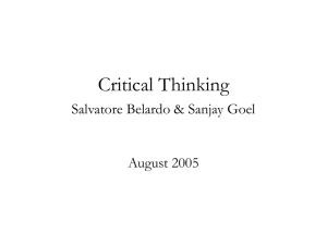 Critical Thinking The Key to Learning and Communication