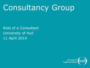 Role of a Consultancy