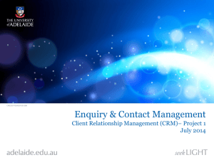E&CM Project Launch - University of Adelaide