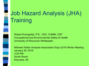 JHA Training - Midwest Water Analysts Association