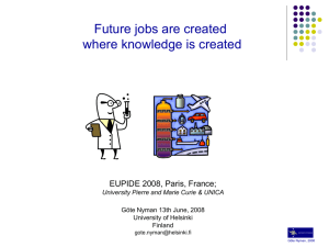 Future jobs are created where knowledge is created