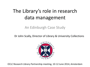 The Library's role in research data management