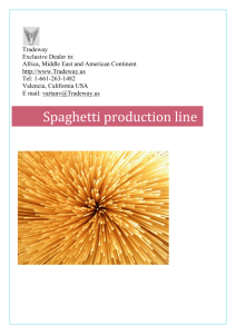 Equipment set of simplified variant of the spaghetti production line