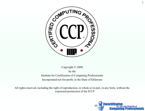 ICCP Certification Powerpoint