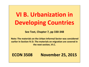 ECON 3508 VI B. Urbanization - Introduction to Economic