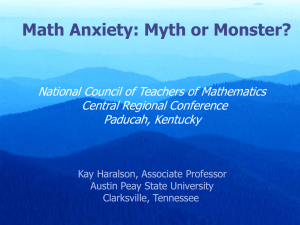 Creative Strategies for Diffusing Math Anxiety