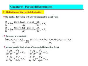 Chapter 5 Partial differentiation Chapter 5 Partial differentiation