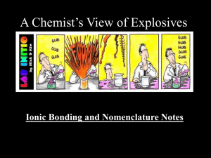 A Chemist's View of Explosives