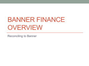 Banner Finance & Reconciling to Banner