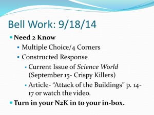 Bell Work: 9/9/14