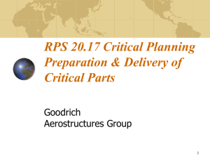 RPS 20.17 Critical Planning Preparation & Delivery of