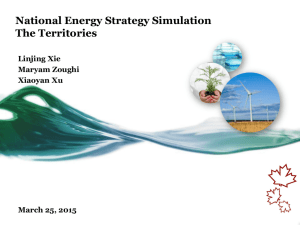 National Energy Strategy Simulation The Territories