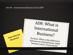 International Business 101 & CEBP