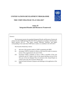 EB UNDP Integrated Results and Resources Framework 2014-17
