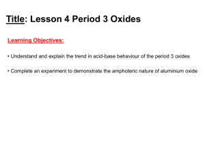 Period 3 Oxides