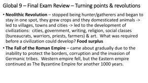 Global 9 * Final Exam Review * Turning points & revolutions