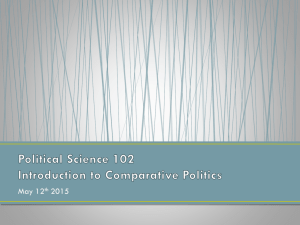 Political Science 102 Introduction to Comparative Politics