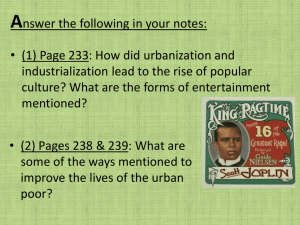 Urbanization and Industrialization - Rise of Leisure