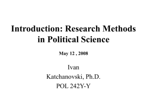 Introduction: Research Methods in Political Science May 12