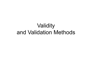 Validity and Validation Methods