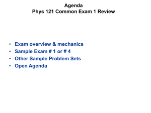 Overview of exam and material covered