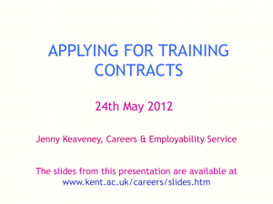 Applying for training contracts