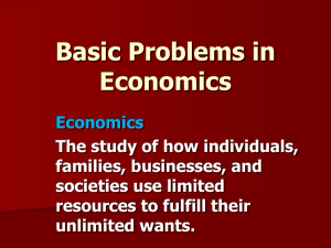 Basic Problems in Economics - Spartanburg County School District