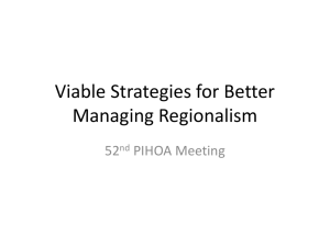 Viable Strategies for Better Managing Regionalism