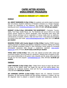 CA Capri Enrichment Schedule