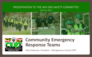CERT Presentation to the NIH ORS Safety Committee – April 2014