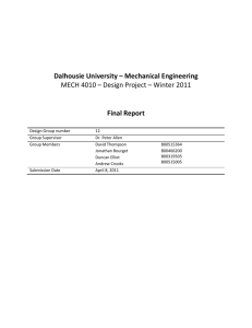 Final Report - Mechanical Engineering Department