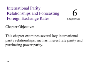 International Parity Relationships & Forecasting Exchange Rates