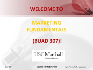 course introduction - Marketing Fundamentals