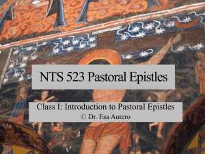 NTS 523_I_Introduction to Pastoral Epistles